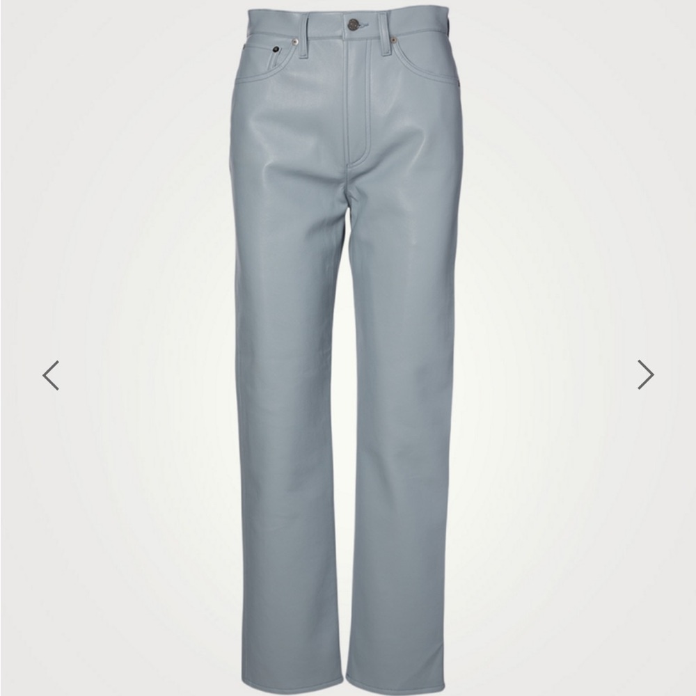 Agolde Light Gray Leather Pants
